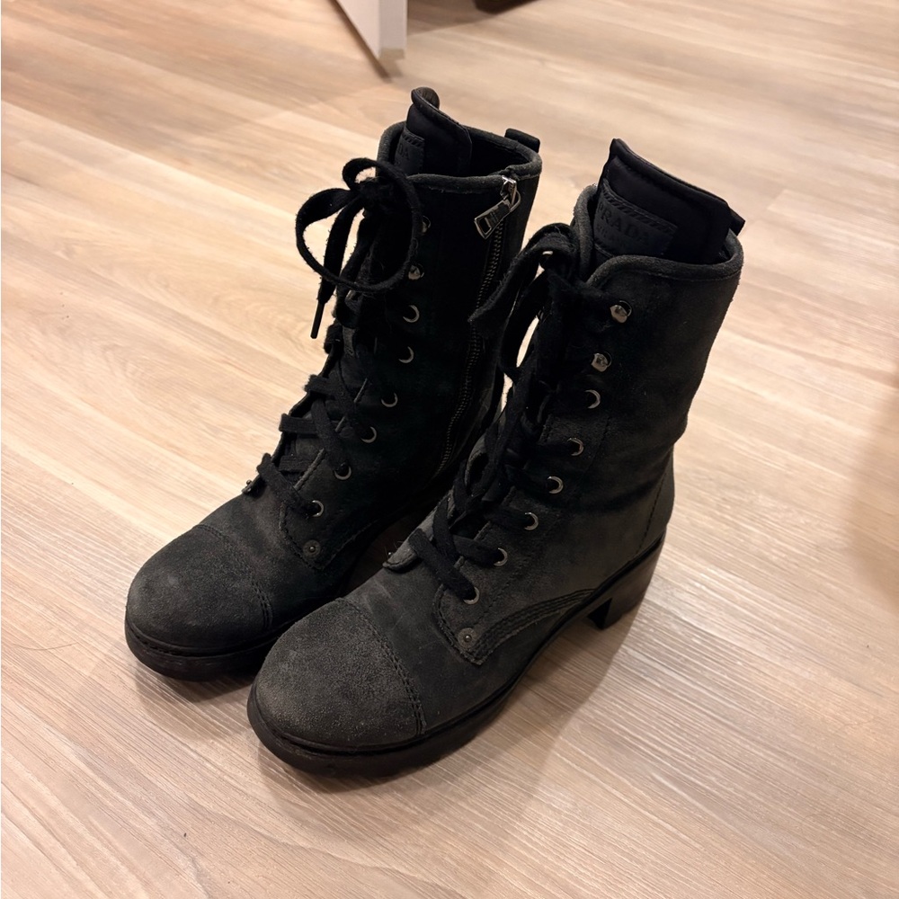 Black Suede Prada boots - size 8